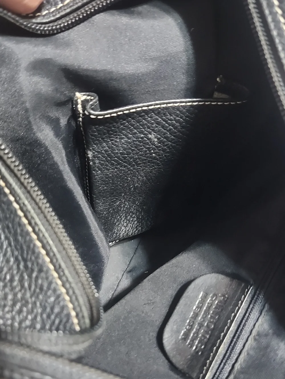Puntotres Black Pebbled Leather Hobo Bag Made In Spain
